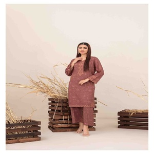 Robe pakistanaise pour femmes Salwar Kameez costumes indiens trois pièces avec broderie par Tawakkal Vol EMEL vêtements Inde et Pakistan - Product Image 4