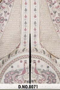 Sherwani Premium para Hombre, Personalizado, con Base de Seda, Tradicional, Largo hasta la Rodilla, con Motivo de Pavo Real, Sin Arrugas, Cuello Mandarín - Product Image 2