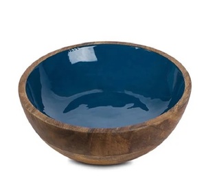 Nuevo diseño de cuenco de madera esmaltada para servir, cuenco de madera esmaltada para ensalada, cuenco de madera de mango, cuenco de madera de acacia a bajo precio al por mayor - Product Image 3