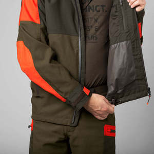 Veste de chasse pour homme imperméable et coupe-vent, haute visibilité orange, veste softshell d'extérieur, à capuche, robuste, pour la chasse et la randonnée - Product Image 3
