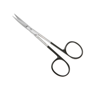 Ciseaux à iris de qualité supérieure, taille 4,5 pouces, lame courbée, poignée noire, acier inoxydable, ciseaux chirurgicaux pour iris avec logo - Product Image 5