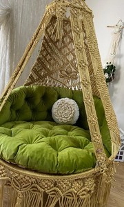New design Gold double macrame swing. Indoor and <b>outdoor</b> Swing, Macrame swing - Product Image 3