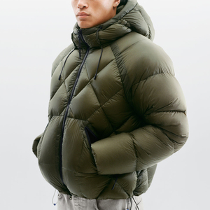 Custom Translucent Fabric Down Jacket Designer Streetwear Winter Plus Size Hombre <b>Bubble</b> <b>Coats</b> Quilted Crop Puffer Jacket Man - Product Image 1