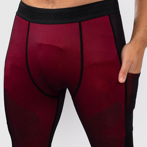 <b>Men</b> Slim Fit Elastic Waisted Leggings Maroon Color Athletic Gym <b>Tights</b> <b>Men</b> Plain Printed Sports <b>Compression</b> Pant <b>Men</b> Leggings - Product Image 6