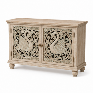 Modern Antique Durable Solid Mango Wood <b>Sideboard</b> <b>Storage</b> Handmade Eco-Friendly Design Metal Handles 2 ft Capacity for Hotel - Product Image 6