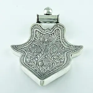 Pendentif traditionnel du Rajasthan en argent sterling 925 massif, pendentif religieux du Rajasthan, Inde, produits uniques - Product Image 1