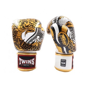 Twins Professional Boxing Gloves Thai Dragon Gold White And Silver Black Color Top Quality Twins Boxing Gloves - Product Image 2