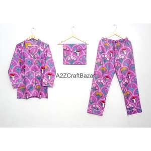 Elegante Camisa de Mujer 100% Algodón con Estampado Floral Digital, Cuello Camisero, Cierre con Cordón, Cintura Elástica, Transpirable y de Manga Corta - Product Image 4