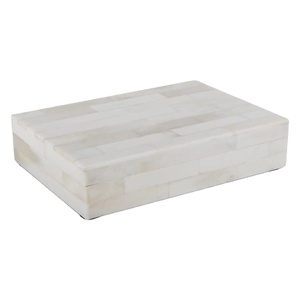 Joyero de resina de hueso artesanal con incrustaciones de nácar, caja de almacenamiento de lujo decorativa de tamaño personalizado para regalos - Product Image 3