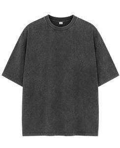 T-shirt Homme Oversize en Coton Lavé, Col Rond, Manches Courtes, Jersey Décontracté, Couleur Unie, Design Uni, Respirant, Long – Meilleure Vente - Product Image 1