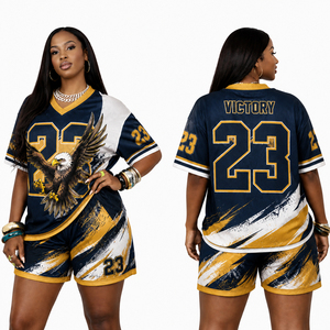Womens Vintage Athletic Jersey Shorts <b>Set</b> Oversized Number Print <b>Two</b> <b>Piece</b> Sportswear Sublimated Streetwear Activewear Outfit - Product Image 4