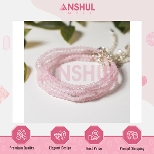 Tobillera de cristal de cuarzo rosa de la India, con diseño llamativo de alta calidad, facetada, elástica, elegante y a la moda. - Product Image 6