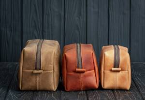 Luxury Leather <b>Toiletry</b> Bag Men Travel Grooming Organizer Waterproof Cosmetic <b>Storage</b> Bag LTB-0115 - Product Image 5