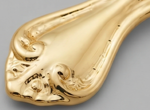 Elegant Gold Plated Metal Spoon With <b>Ornate</b> Handle High <b>Mirror</b> Polish Flatware Piece For Kitchen Use And Home Use - Product Image 2