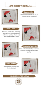 Serviette de cocktail sophistiquée avec broderie détaillée ; durable, réutilisable, idéale pour les événements chics et champêtres. - Product Image 2