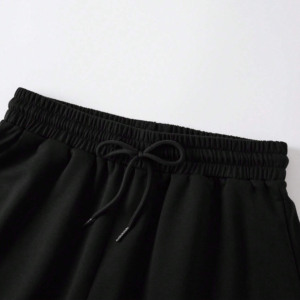 Shorts pour femmes à taille haute, taille élastique, coupe régulière, 100% coton, toile respirante, séchage rapide, style streetwear - Product Image 5