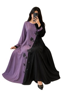 Robe longue islamique 2026 en dentelle respirante avec motif croisé et travail de diamants, idéale pour les mariages automne/printemps, pour femmes musulmanes - Product Image 3