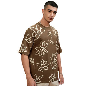 T-shirts en coton 100% de haute qualité, épais, imprimés, brodés, unis, grande taille, pour hommes - Product Image 4