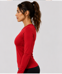 Chemisier de base médical extensible à col en V et manches longues pour femme, uniforme d'infirmière, tenue de travail hospitalière - Product Image 2