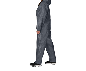 Unisex Waterproof Polyester <b>Summer</b> Rain <b>Jacket</b> Set Full Sleeve Dark Gray Black Pants All Seasons Outdoor Wear - Product Image 2