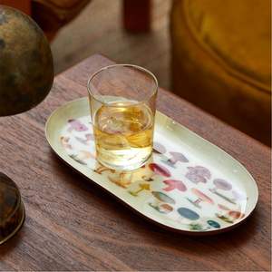 Bandeja de Servir Ovalada Moderna de Esmalte, Plato Decorativo de Metal para Mesa de Centro, Bandeja para Aperitivos con Diseño Pintado a Mano, Decoración para el Hogar, Regalo - Product Image 3