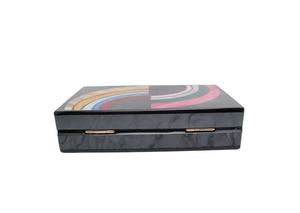 Bolso de Mano Elegante y Versátil para Mujer, Diseño de Un Solo Hombro con Tiras Cruzadas de Colores, Acrílico, con Perlas, Ideal para Cenas - Product Image 5