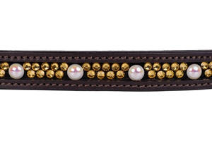 Banda Frontal para Caballo de Cuero Hecha a Mano en India, con Cristales Multicolores y Diamantes, Disponible en Todos los Tamaños - Product Image 5