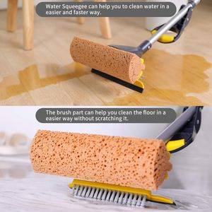 Mop Telescopico Estensibile con Manico Lungo 42-52 Pollici e Spugna con Tergivetro per Pulizia di Pavimenti in Piastrelle, Bagno e Garage, Uso Commerciale e Domestico - Product Image 2