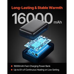 Felpa con Cappuccio Riscaldata per Uomo e Donna, Giacca Ricaricabile Unisex 7.4V 16000mAh con 5 Zone di Riscaldamento - Product Image 3
