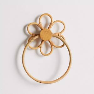 Toallero de ratán de alta calidad, decoración boho para baño, soporte de barra en forma de anillo hecho a mano - Product Image 5