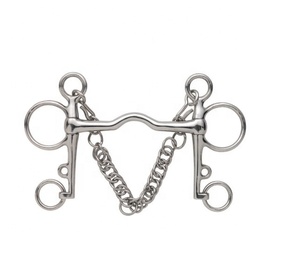 Produits équestres Riaz Jamal Nouveaux Mors de cheval PELHAM MULLEN en acier inoxydable pour chevaux à mors cassés - Product Image 1