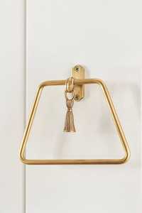 Antique Brass Wall Mounted Towel Rack Triangular Shape <b>Rust</b> Resistant Bathroom Towel Holder Easy To Clean Royal Decoration Items - Product Image 5