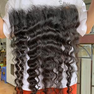 Meilleur prix 13x4 Frontal en dentelle complète Body Wave Cheveux humains vierges vietnamiens non traités Frontal en dentelle Cheveux couleur noir naturel Pas cher - Product Image 4