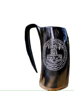 Jarra de Cerveza Vikinga Rústica Premium, Taza de Regalo de Cuerno de Buey Natural - Product Image 4