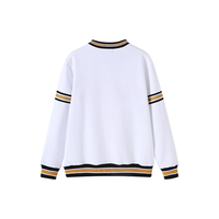 Pull à col rond en chenille blanc Alpha personnalisé pour les acheteurs en gros B2B, pour les acheteurs au détail, avec fabrication sur mesure