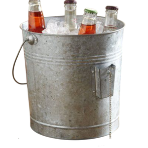 Elegante Cubeta para Bebidas de Metal Galvanizado con Asas Laterales de Cuerda para el Hogar y Eventos, Enfriador de Vino al Mejor Precio - Product Image 5