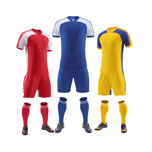 Conjunto de Camiseta de Fútbol para Hombre, Manga Corta, Bloques de Color, Poliéster que Absorbe la Humedad, Uniformes para Adultos, Todas las Temporadas - Product Image 1