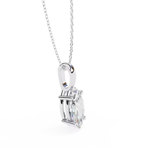 Pendentif solitaire en diamant de laboratoire taille marquise 1 carat, collier en or massif 18 carats, bijoux fins pour femme, chaîne assortie - Product Image 6