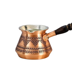 Traditional Hammered Copper Turkish Coffee Pot Cezve Ibrik Arabic Milk Butter Warmer Pot Wooden Handle Kitchenware Supplier Pot - Product Image 4