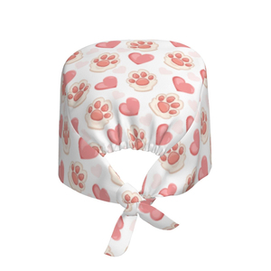 Bright Solid Color Woven Cotton Unisex Tie Back <b>Scrub</b> <b>Caps</b> Surgical Nurse Hat with Satin Lining - Product Image 3