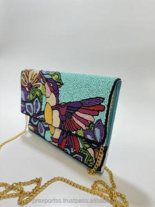 <b>Bee</b> Embroidered Beaded Clutch Bag Handmade Multicolor Fashion Evening Party Luxury Designer Custom Portable Stylish <b>Gift</b> - Product Image 5