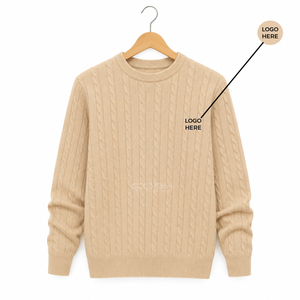 Cosh International Sorority Sisterhood Acrylic <b>Beige</b> Knitted Crew Neck Sweater Long Sleeve Casual Solid Color Autumn Top - Product Image 5