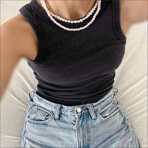 Débardeur de sport décontracté en coton 100 % tricoté avec logo personnalisé pour femme - Product Image 6