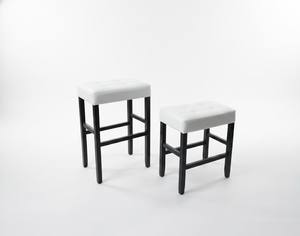 Ensemble de 2 tabourets de bar et de comptoir en cuir PU, ensemble de tabourets capitonnés en cuir PU, ensemble de tabourets rembourrés en PU avec structure en bois massif, hauteur bar et comptoir - Product Image 1