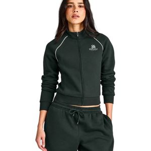 Women's Dark Green Long Sleeve Jacket High Neck Fitted Activewear Gym Workout Sports <b>Top</b> Slim Fit Athletic Jacket Custom OEM - Product Image 1