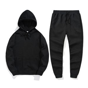 Custom Wholesale <b>Mens</b> Brushed <b>Stretchy</b> Heavyweight Relaxed Long Sleeve Hoodie Bottom Tracksuit Jogger Set Tracksuits - Product Image 3