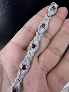 Pulsera de eslabones cubanos con cuentas de moissanita helada, plata de ley 925 chapada en oro, joyería de moda para mujer, estilo romántico hip hop - Product Image 6