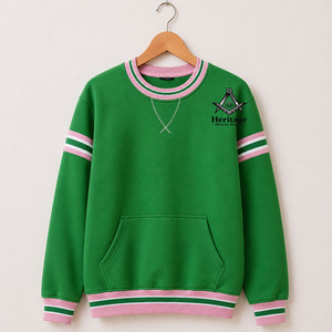 HMR Alfa |   Sudadera Kapa con Bordado Griego para Mujer, Personalizada, Cuello Redondo, Sudadera de Algodón Bordada para Mujer - Product Image 1