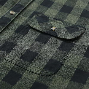 Latest Style Made <b>Men</b> Solid Polyester/Cotton Flannel Shirt Breathable Soft Long Sleeve Outdoor Wear - Product Image 4