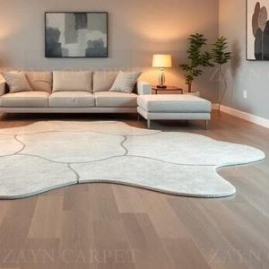 Luxury Decorative Rug Hand Tufted Woolen Neutral Patch Abstract Indoor Outdoor Rug Home Decor Modern Abstract Pattern Rug - Product Image 2
